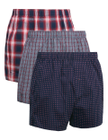 3pk Pure Cotton Checked Woven Boxers