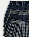 5 Pack Pure Cotton Assorted Woven Boxers
