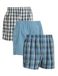 3pk Checked Woven Boxers