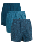 3pk Pure Cotton Assorted Woven Boxers