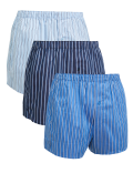 3pk Pure Cotton Striped Woven Boxers