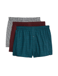 3pk Pure Cotton Animal Print Woven Boxers