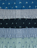 5 Pack Pure Cotton Palm Print Woven Boxers