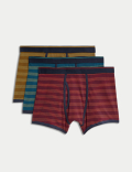 3pk Cotton Rich Cool & Fresh&trade; Striped Trunks