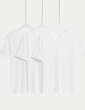 3pk Essential Cotton V-Neck T-Shirt Vests