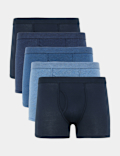 5 Pack Cotton Stretch Cool & Fresh&trade; Marl Trunks