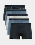 5 Pack Cotton Rich Stretch Print Hipsters
