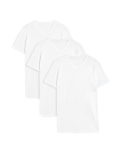 3pk Pure Cotton V-Neck T-Shirt Vests
