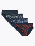 4 Pack Cotton Jungle Print Briefs