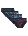 4 Pack Cotton Jungle Print Briefs