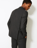 Charcoal Textured Slim Fit Suit Jacket