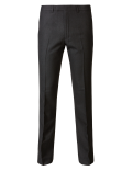 Charcoal Textured Slim Fit Suit Trousers