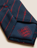 Three Lions Striped Pure Silk Tie