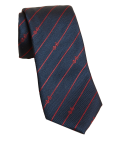 Three Lions Striped Pure Silk Tie