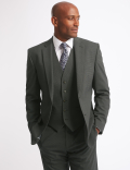 Charcoal Textured Regular Fit Jacket