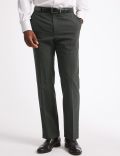 Charcoal Textured Regular Fit Trousers