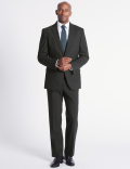 Charcoal Textured Regular Fit Trousers