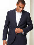 Navy Regular Fit Wool Blend Jacket