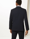 Navy Slim Fit Wool Blend Texture Suit Jacket