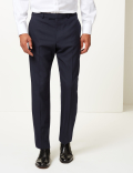 Regular Fit Wool Blend Suit Trousers