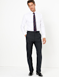 Blue Checked Regular Fit Suit Trousers