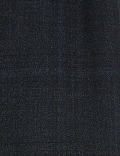 Blue Checked Regular Fit Suit Trousers