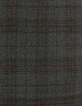Slim Fit Wool Blend Checked Trousers
