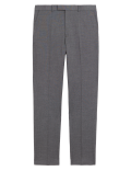 Regular Fit Sharkskin Stretch Suit Trousers