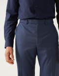 Regular Fit Sharkskin Stretch Suit Trousers