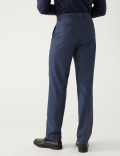 Regular Fit Sharkskin Stretch Suit Trousers