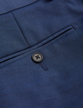 Regular Fit Sharkskin Stretch Suit Trousers