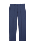 Regular Fit Sharkskin Stretch Suit Trousers