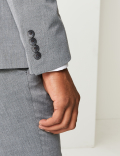 Grey Slim Fit Suit Jacket with Stretch