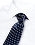 Skinny Woven Polka Dot Tie