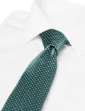 Skinny Woven Polka Dot Tie