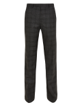 Charcoal Checked Regular Fit Trousers