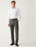 Regular Fit Check Stretch Suit Trousers