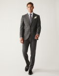 Regular Fit Check Stretch Suit Trousers