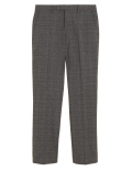 Regular Fit Check Stretch Suit Trousers
