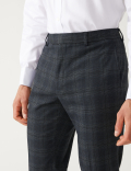 Slim Fit Check Suit Trousers