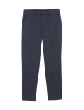 Regular Fit Check Stretch Suit Trousers