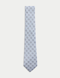 Medallion Linen Silk Blend Tie