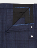 Regular Fit Check Stretch Suit Trousers