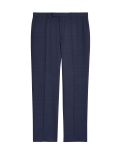 Regular Fit Check Stretch Suit Trousers