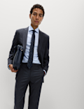Regular Fit Pinstripe Stretch Suit Trousers
