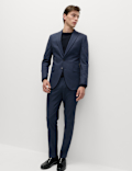 Tailored Fit Textured Stretch Suit Jacket