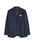 Tailored Fit Textured Stretch Suit Jacket