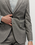 Tailored Fit Textured Stretch Suit Jacket