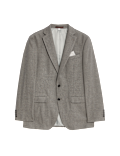 Tailored Fit Textured Stretch Suit Jacket