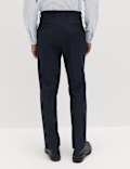 Regular Fit Textured Stretch Suit Trousers